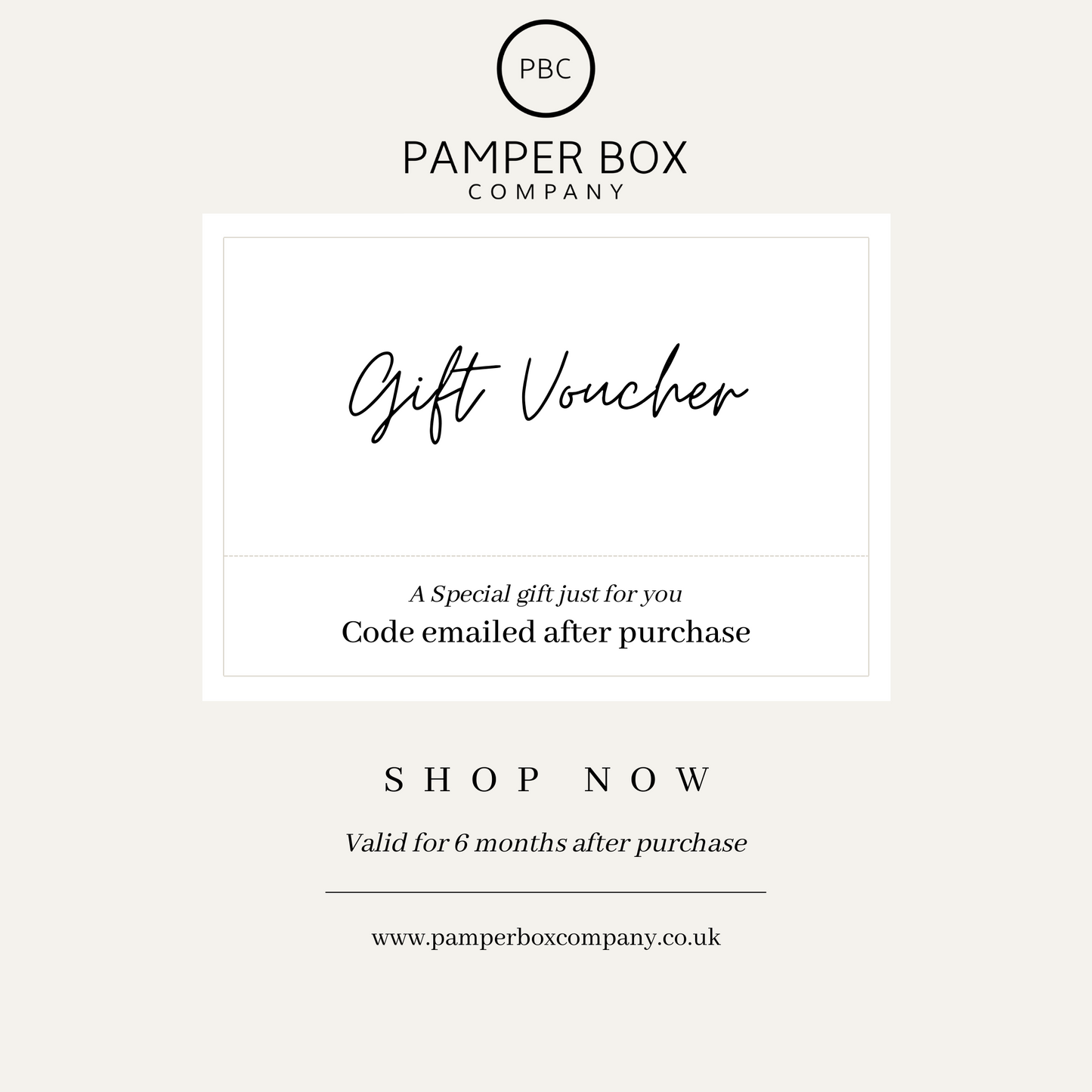 Pamper Box Company E-Gift Voucher